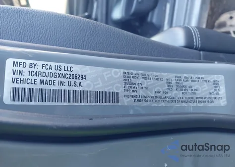 2022 Dodge Durango Gt Plus Awd from USA, damaged, VIN 1C4RDJDGXNC206294